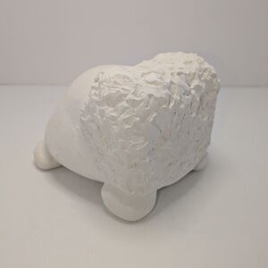 Chalkware White Abstract Lion 6" Long X 5" Wide X 4.5" Tall Craft Piece